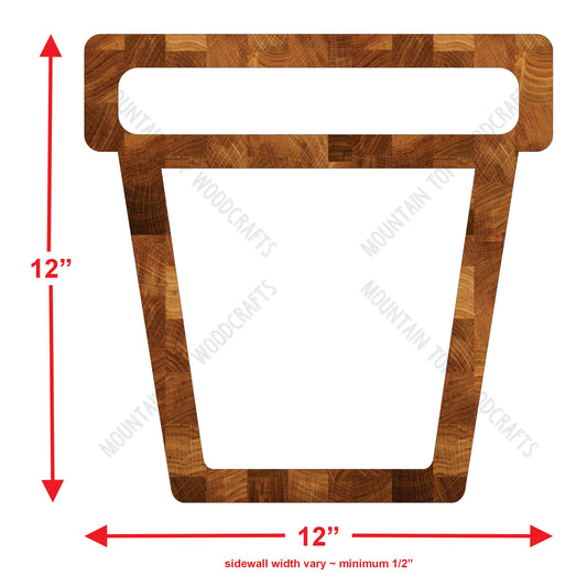 Flower Pot Gardner Plate Tray ~ Acrylic Inlay Wood Router Template Plexiglass Woodworking Guide