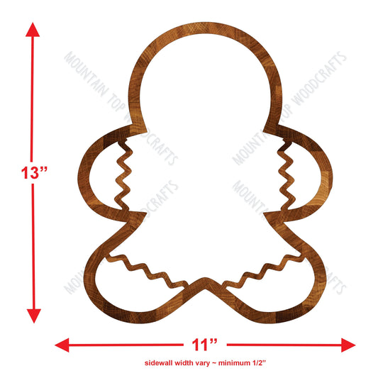 Gingerbread Man Tray ~ Acrylic Inlay Wood Router Template Plexiglass Woodworking Guide