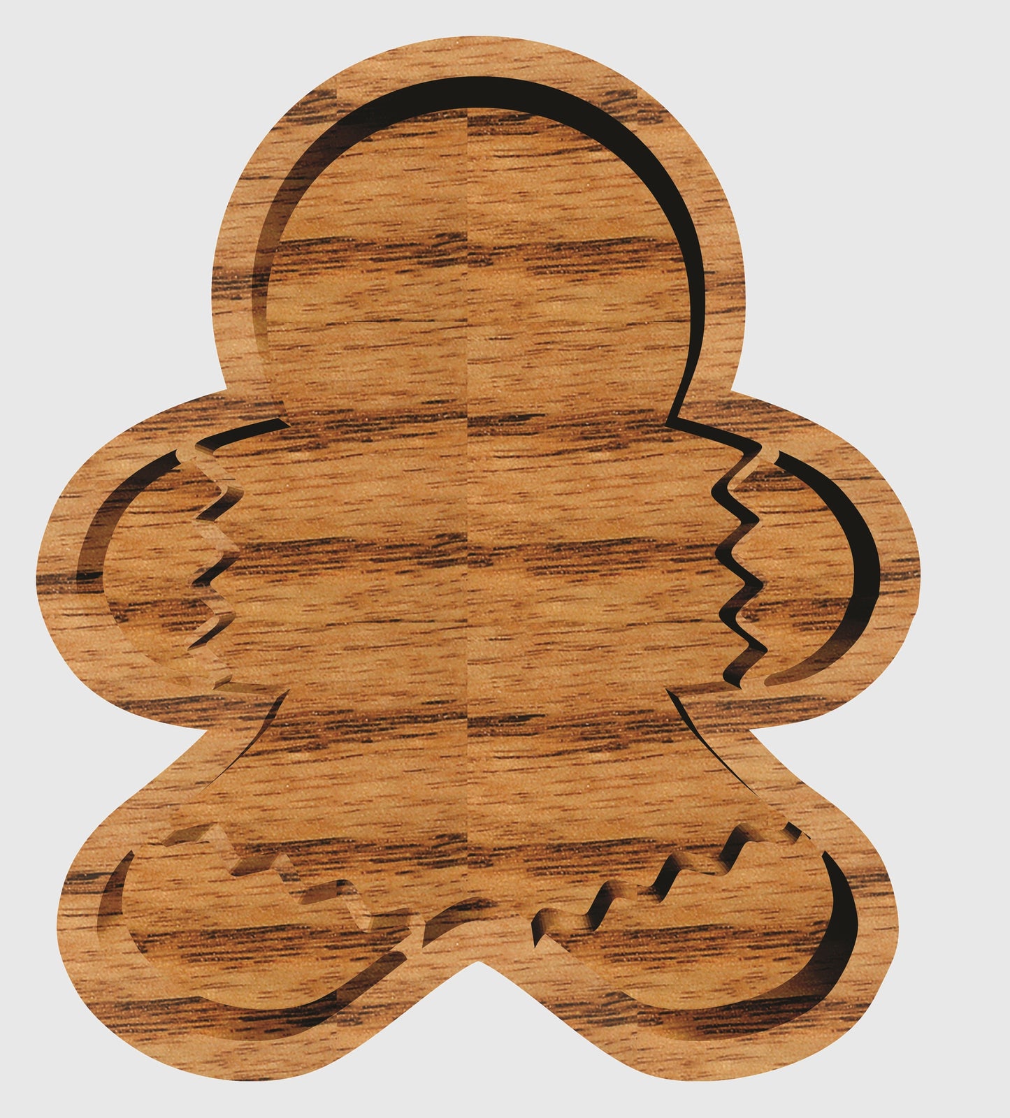 Gingerbread Man Tray ~ Acrylic Inlay Wood Router Template Plexiglass Woodworking Guide