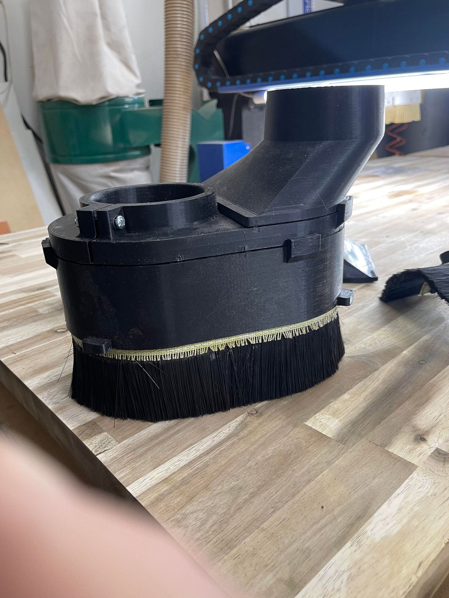 CNC Router Dust Shoe Boot with Brushes - Magnetic - Custom Made 3D Printed