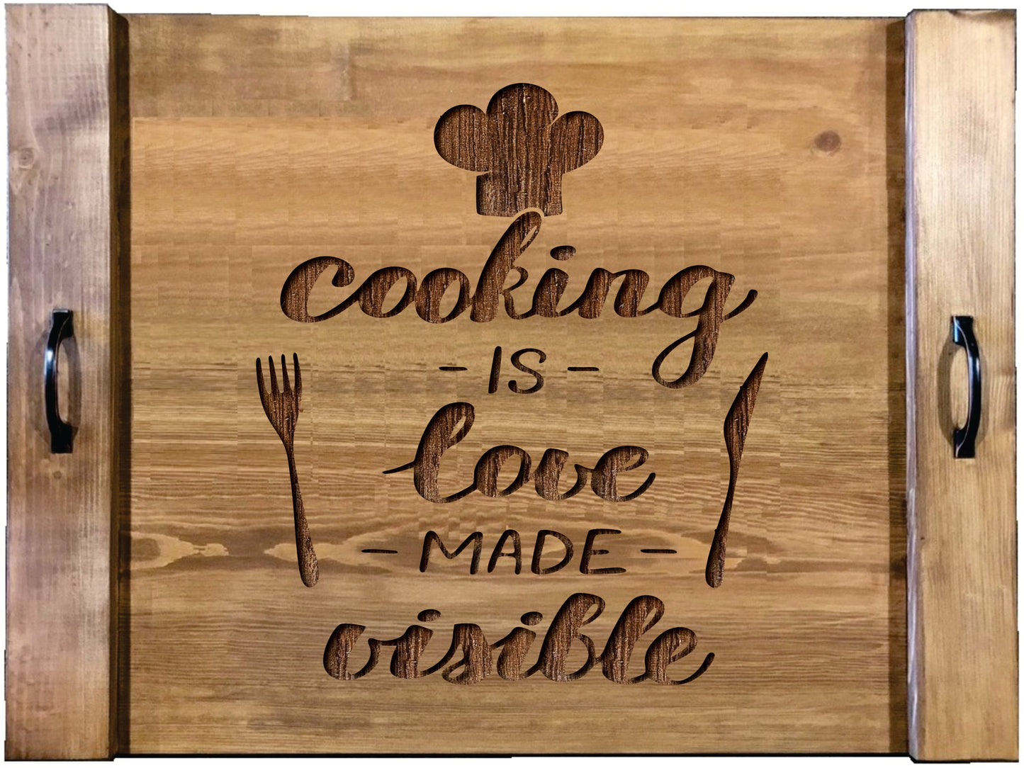 Baking Queen Wood Engraved Noodle Board - Stove Cover - Sink Cover - With Handles - Gas or Electric Stove