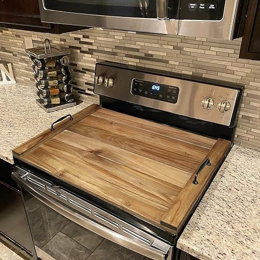 Crazy Chicken Lady Wood Engraved Noodle Board - Stove Cover - Sink Cover - With Handles - Gas or Electric Stove