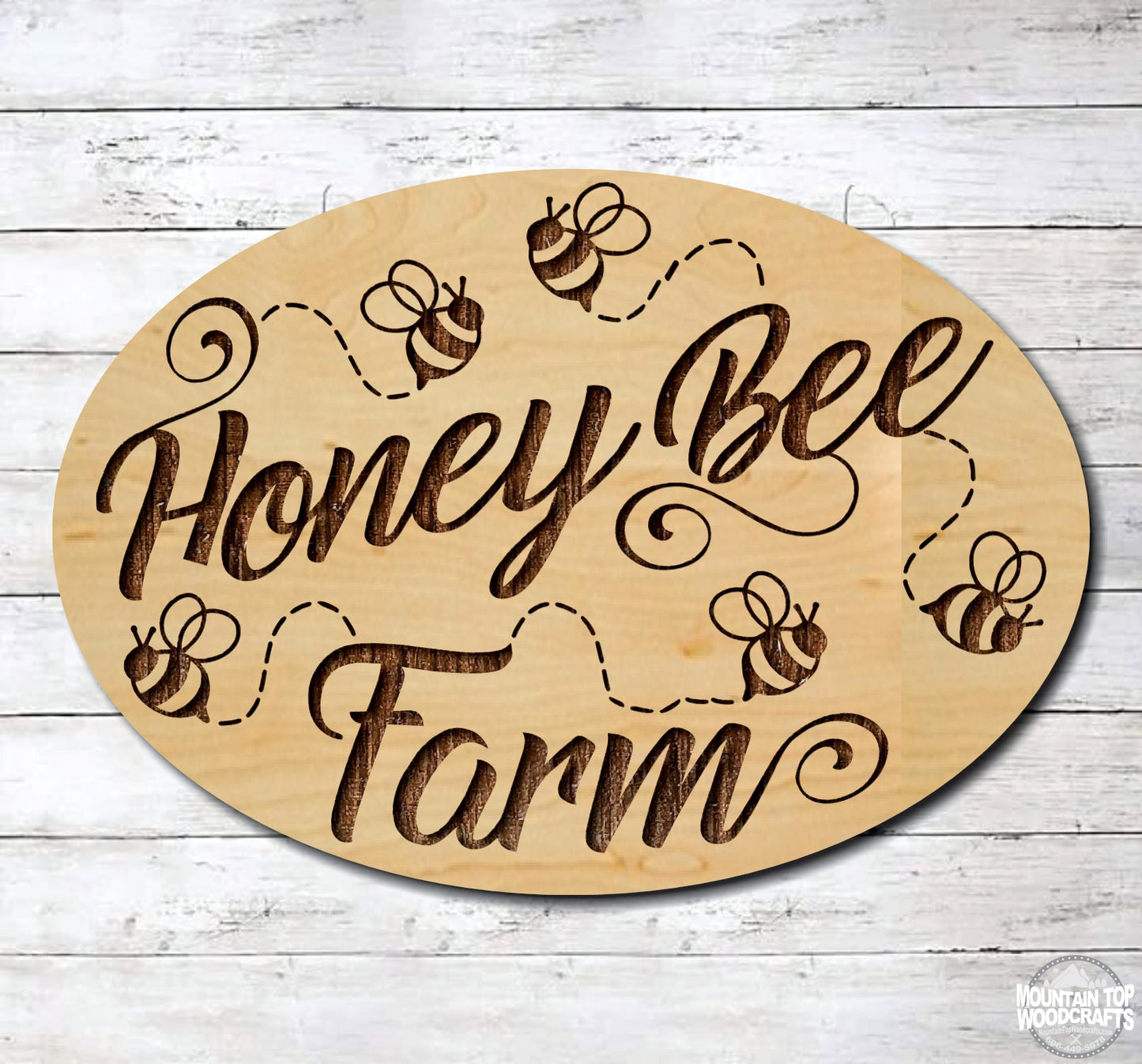 Honey Bee Farm Farmhouse Country ~ Laser Engraved Sign Wood Wall Art