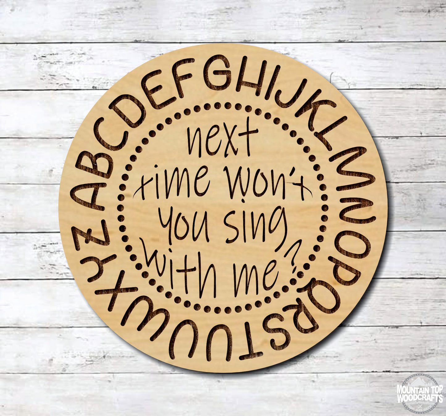 ABC Song ~ Sing With Me ~ Laser Engraved Sign Wood Wall Art