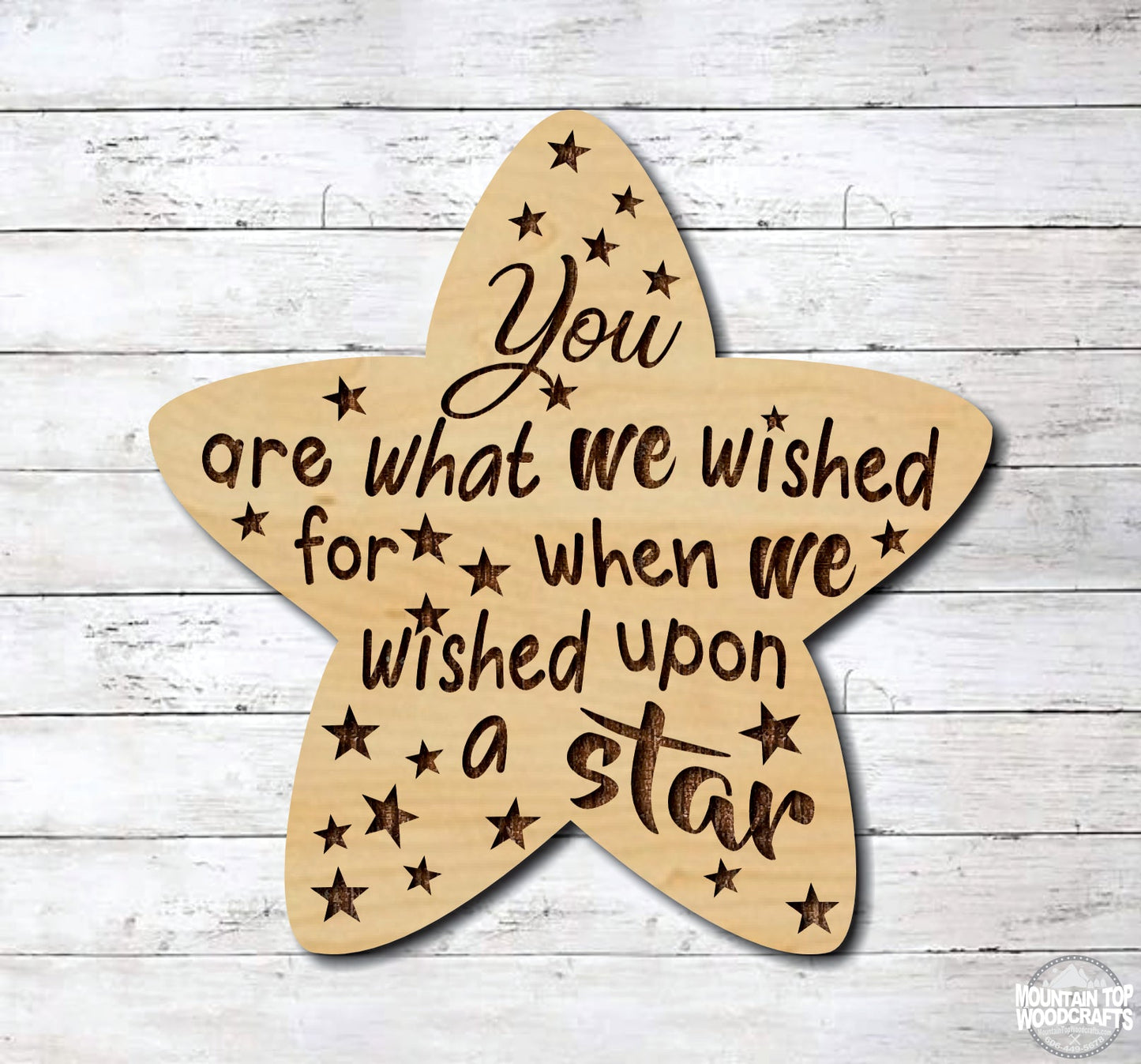 You Are What We Wished For Star ~ Baby Nursery ~ Laser Engraved Sign Wood Wall Art