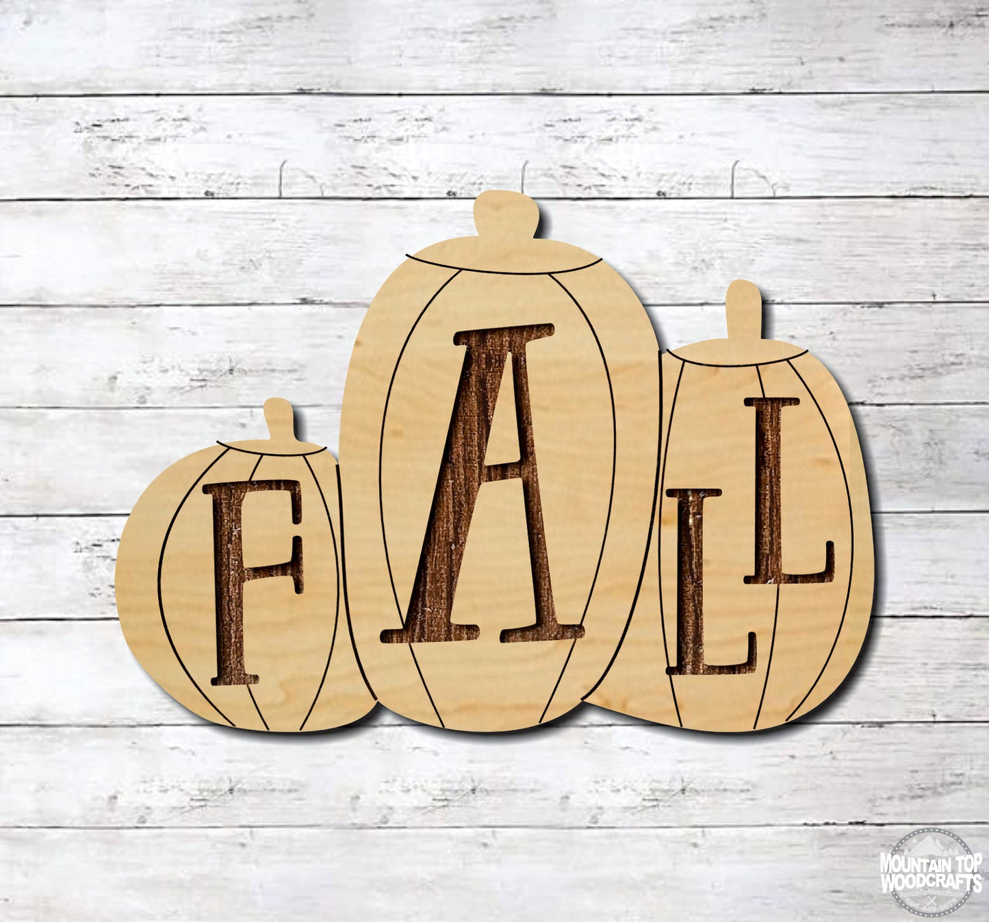 Fall Pumpkins ~ Halloween Autumn Harvest ~ Laser Engraved Sign Wood Wall Art