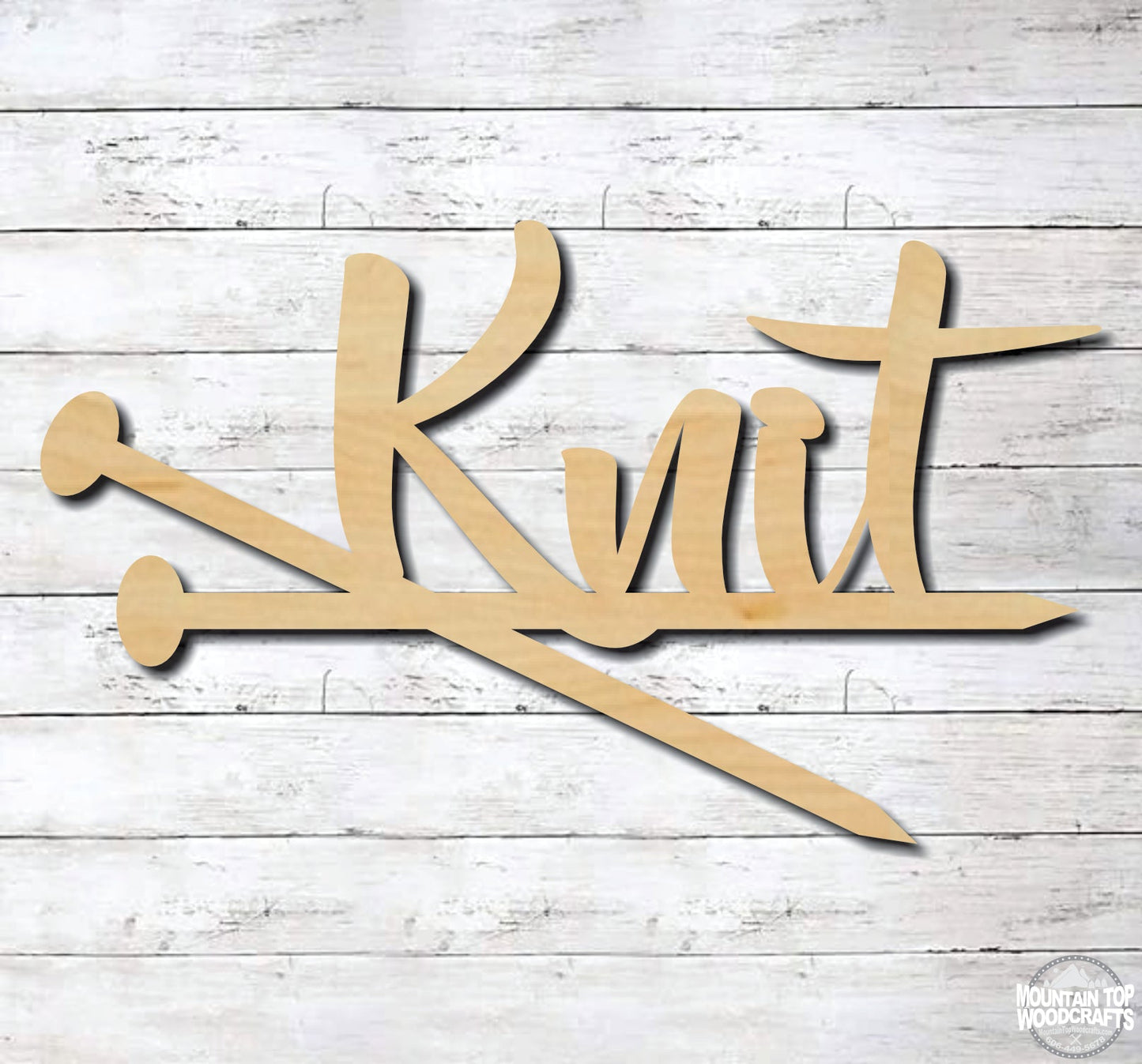 Knit Wall Sign ~ Craft Room Knitting Needles Laser Engraved Sign Wood Wall Art