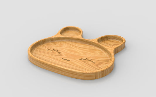 Bunny Face Kid Plate - Wood Dinner Plate - Wooden Serving Dish