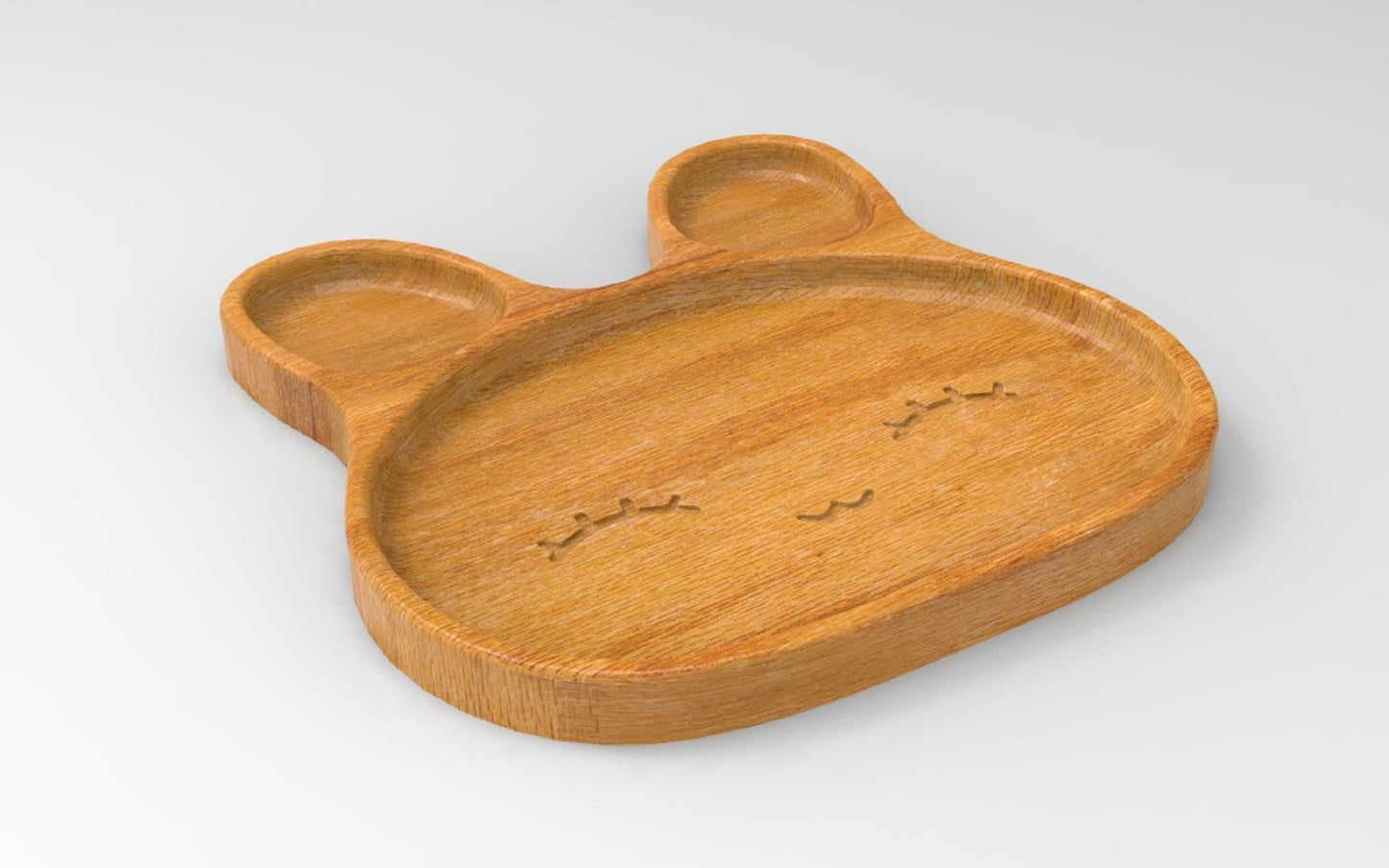 Bunny Face Kid Plate - Wood Dinner Plate - Wooden Serving Dish