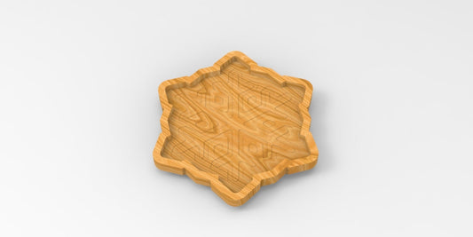 Snowflake Wood Catch All Tray - Vanity Valet Bowl