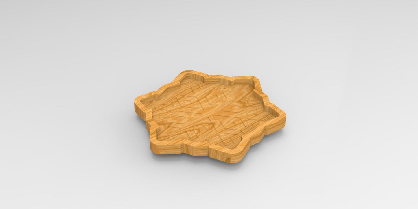 Snowflake Wood Catch All Tray - Vanity Valet Bowl