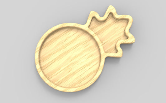 Pineapple Wood Serving Tray - 2 Compartment - Charcuterie Board - Cheese Board - Chip & Dip - Divided Bowl - Serving Tray Platter