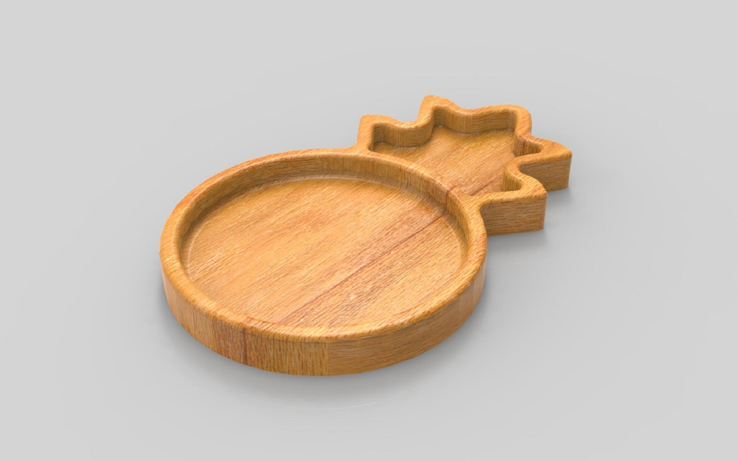 Pineapple Wood Serving Tray - 2 Compartment - Charcuterie Board - Cheese Board - Chip & Dip - Divided Bowl - Serving Tray Platter