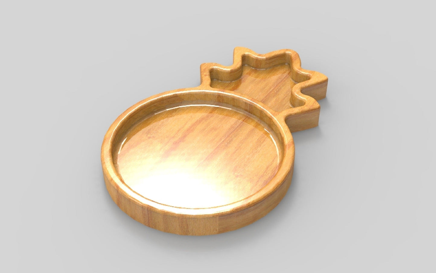 Pineapple Wood Serving Tray - 2 Compartment - Charcuterie Board - Cheese Board - Chip & Dip - Divided Bowl - Serving Tray Platter