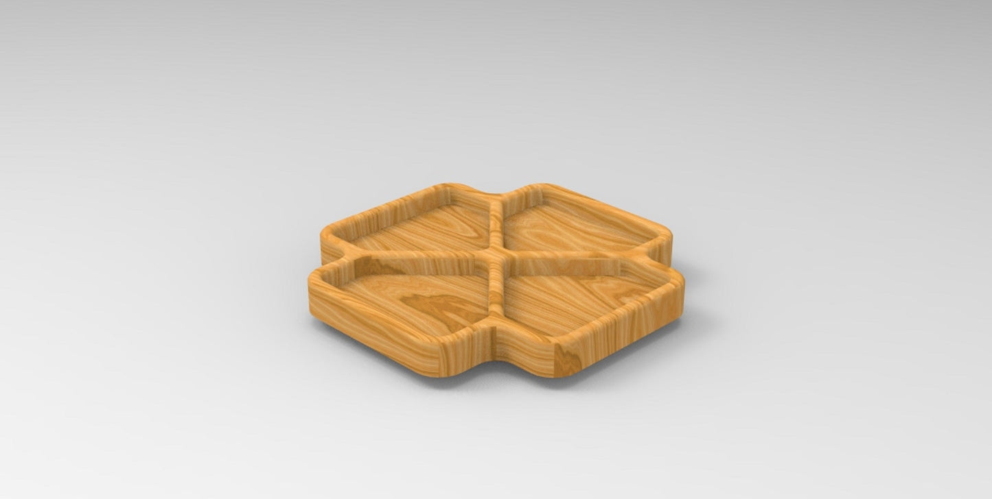 Crossover Wood Serving Tray - Charcuterie Board - Cheese Board - Chip & Dip - Divided Bowl - Platter