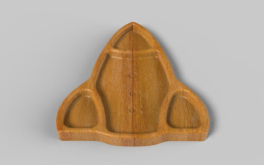 Rocket Kid Plate - Wood Dinner Plate - Wooden Serving Dish