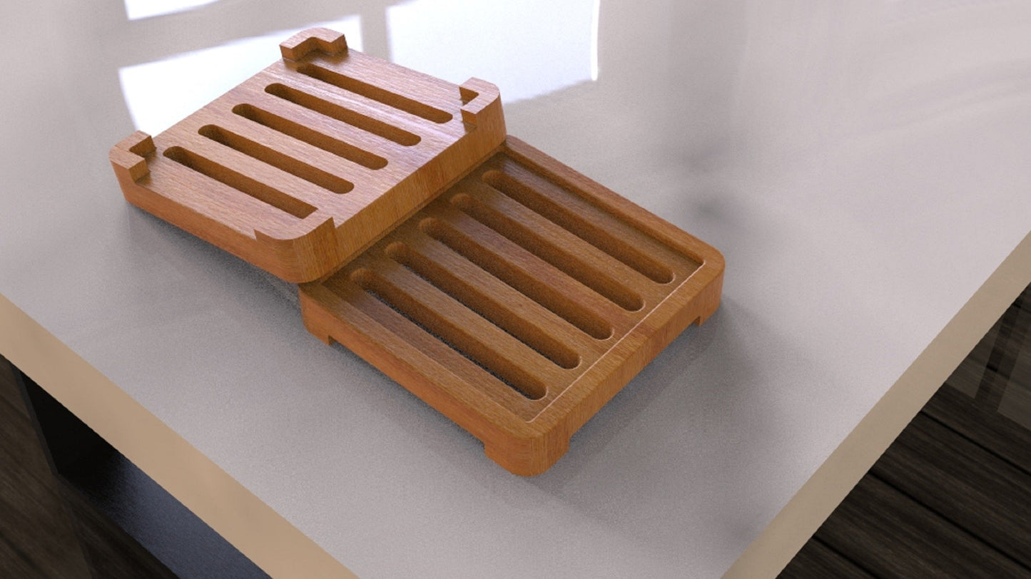 Soap Dish Wooden Tray - Square - Bath Spa Sink - Home Decor - Wooden Platter