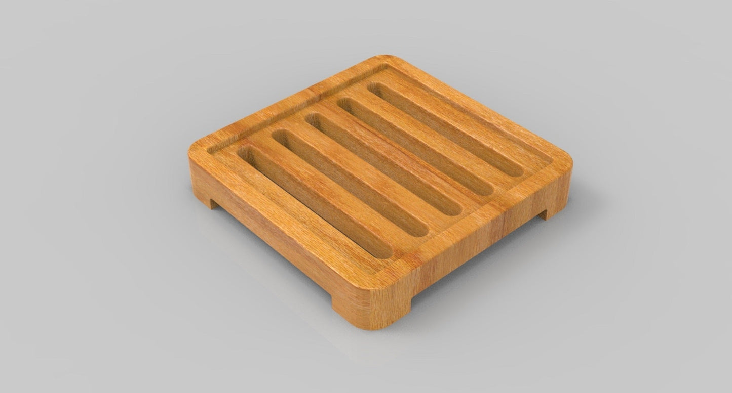 Soap Dish Wooden Tray - Square - Bath Spa Sink - Home Decor - Wooden Platter