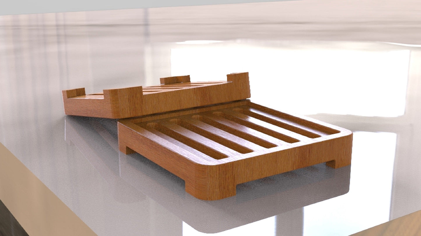 Soap Dish Wooden Tray - Square - Bath Spa Sink - Home Decor - Wooden Platter