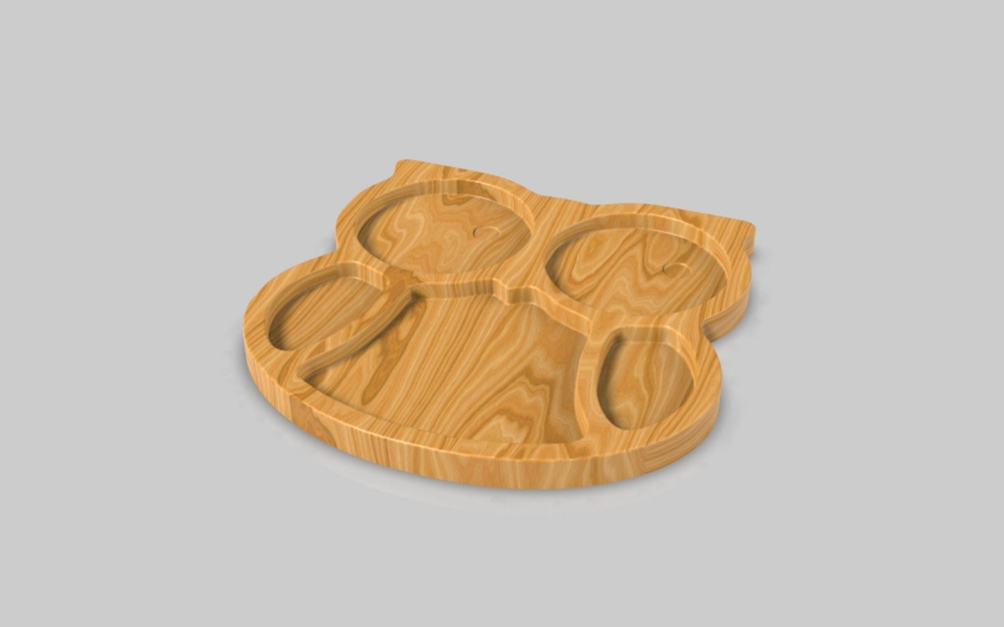 Owl Wood Kid Plate - Animal Dinner Plate - Wooden Serving Dish