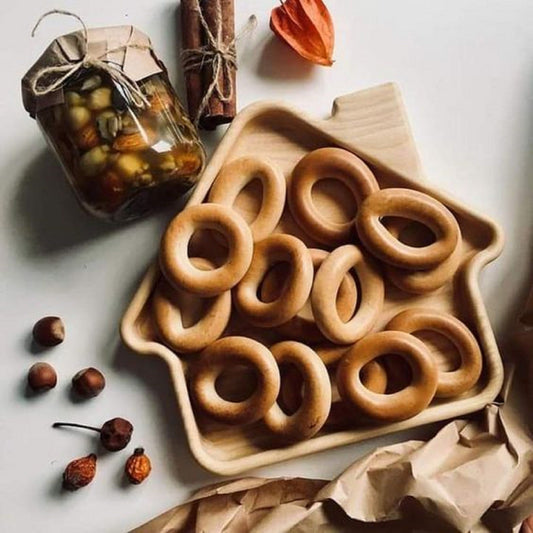 Home House Wood Catch All Tray - Vanity Valet Bowl - 10"