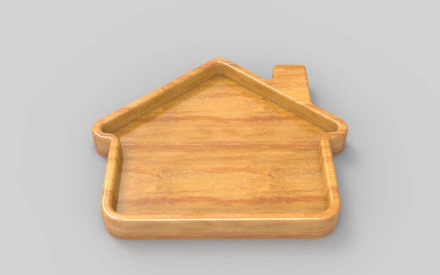 Home House Wood Catch All Tray - Vanity Valet Bowl - 10"