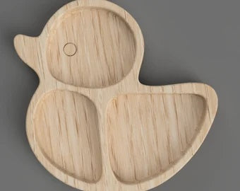 Duck Wood Kid Plate - Animal Dinner Plate - Wooden Serving Dish