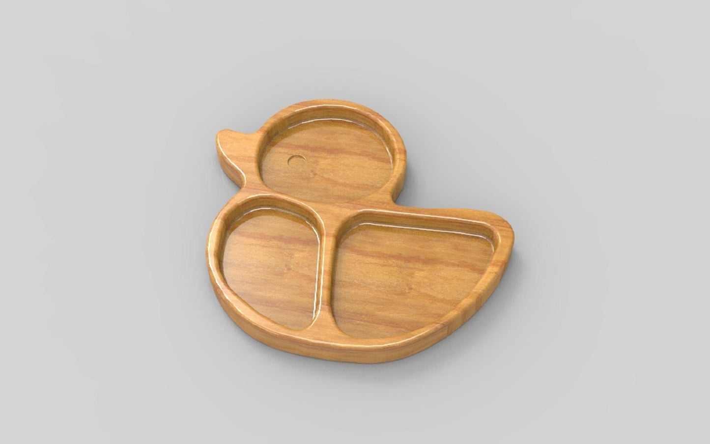 Duck Wood Kid Plate - Animal Dinner Plate - Wooden Serving Dish