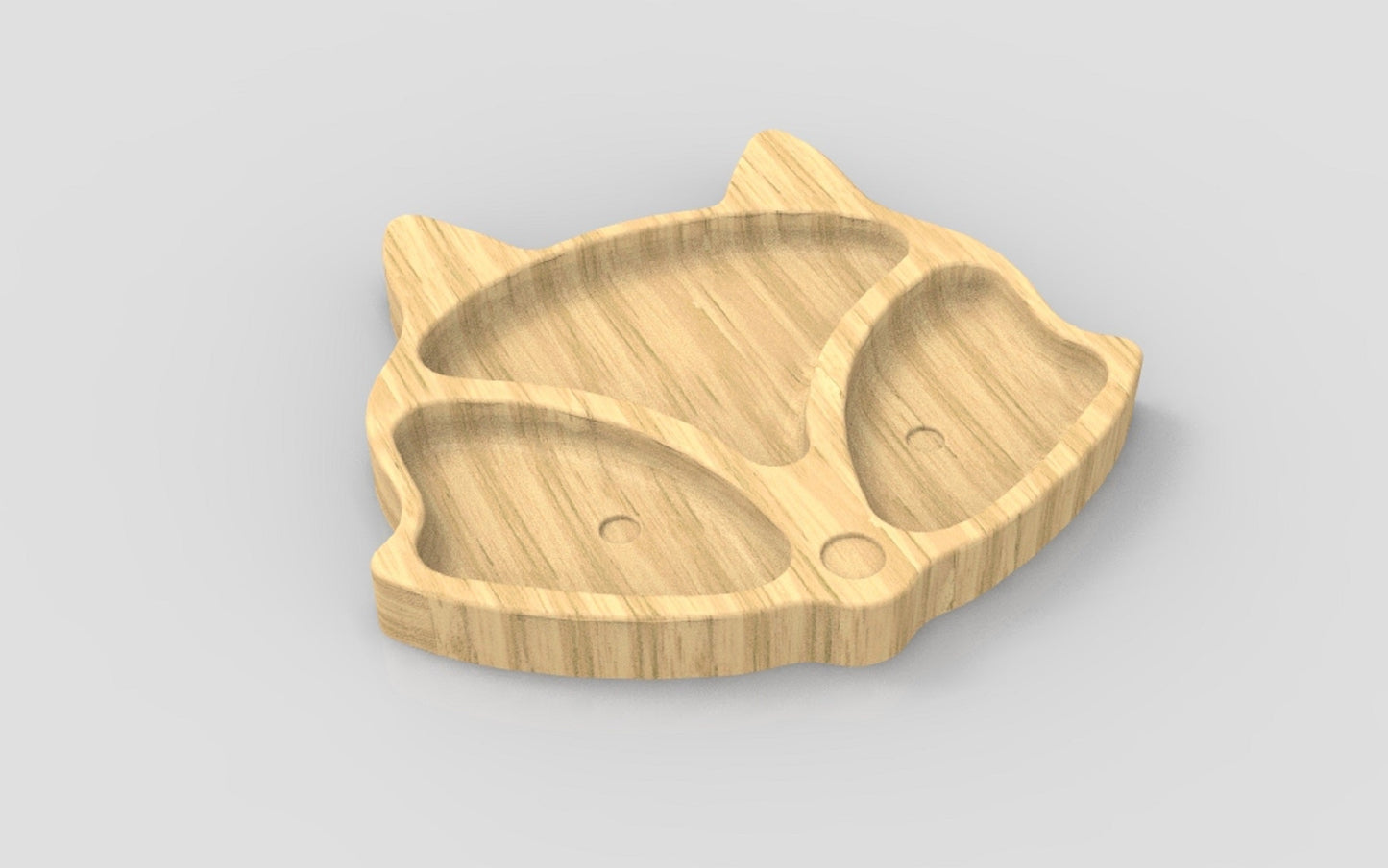 Fox Wood Kid Plate - Animal Dinner Plate - Wooden Serving Dish