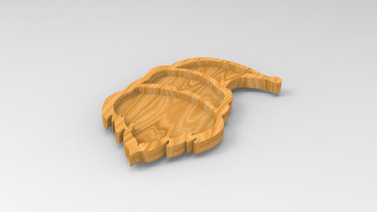 Santa Hat Wooden Christmas Serving Tray - Cheese Board - Chip & Dip - Divided Bowl - Charcuterie Board