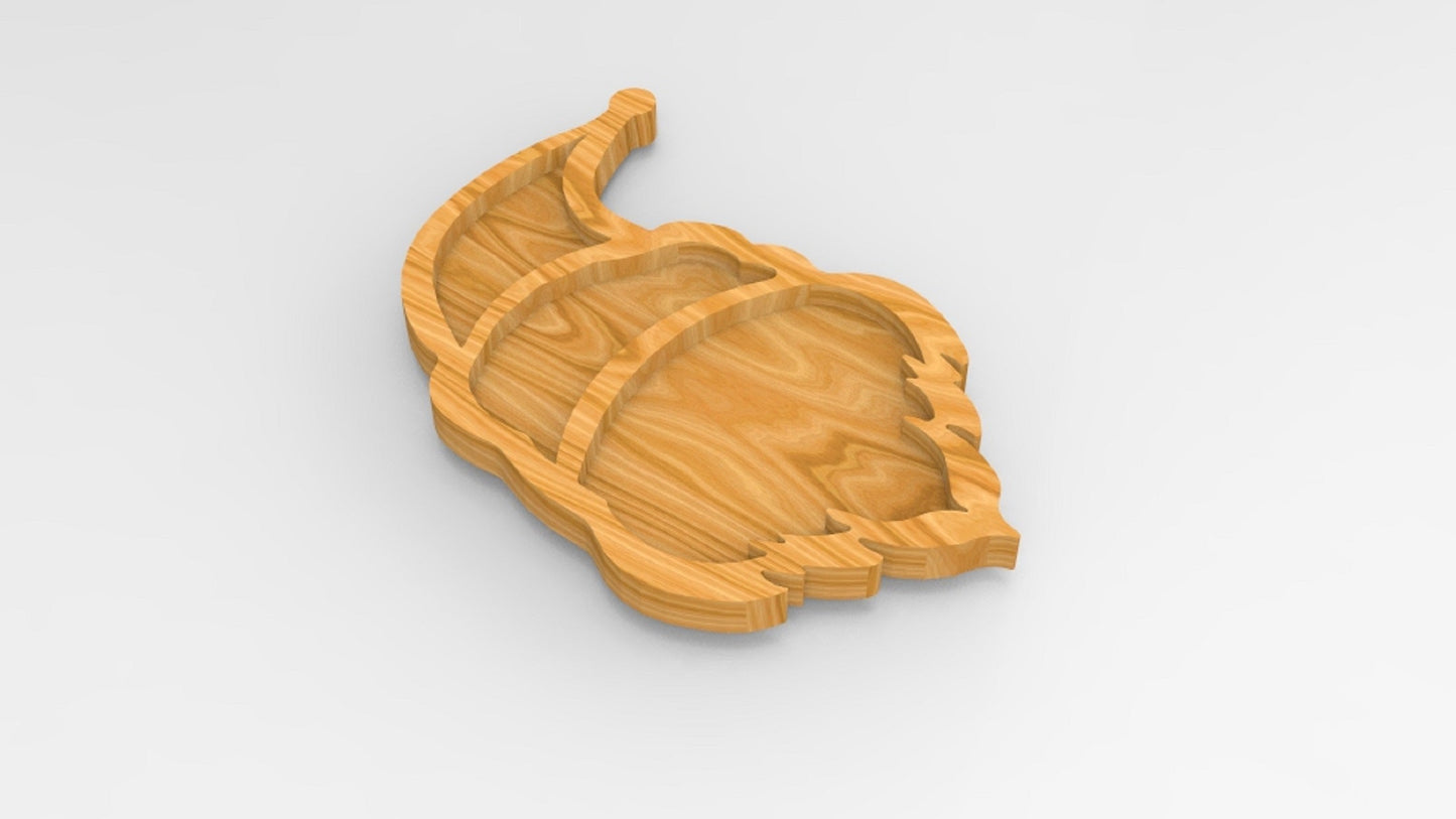 Santa Hat Wooden Christmas Serving Tray - Cheese Board - Chip & Dip - Divided Bowl - Charcuterie Board
