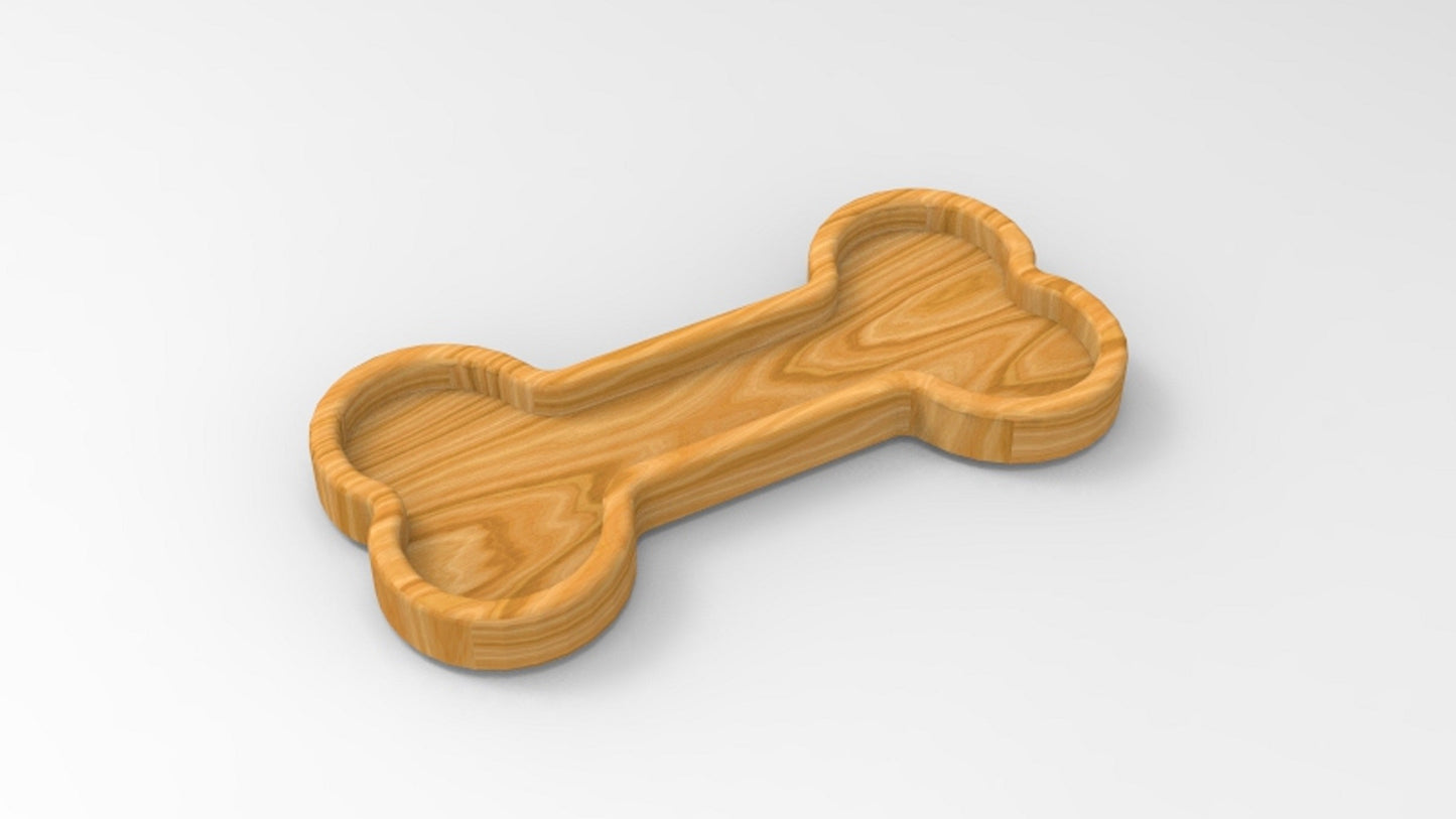 Dog Bone Wood Catch All - Valet Tray
