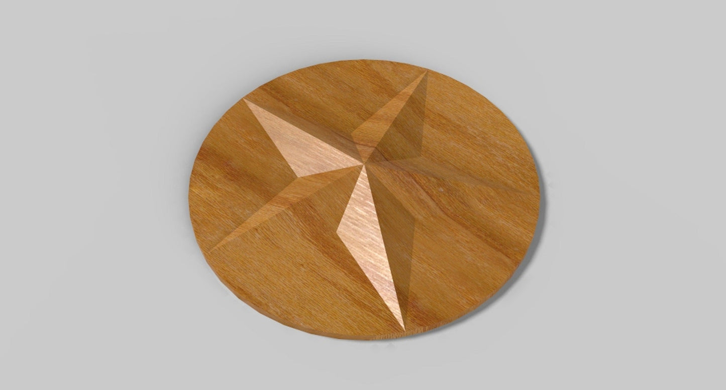 Star Platter Wood Plate - 4 Sizes - Divided Wooden Board - Serving Tray Platter