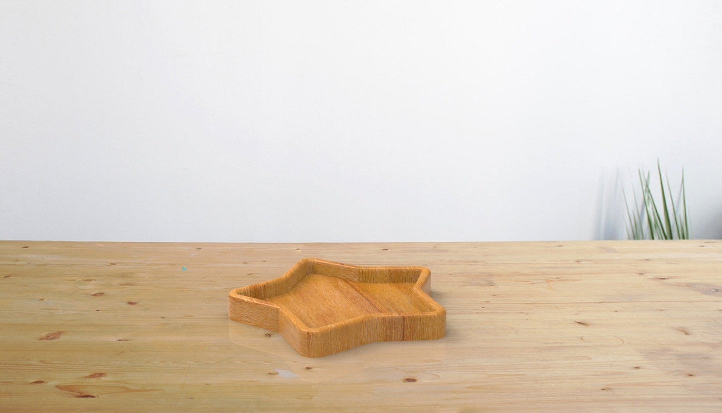 Star Wood Catch All Tray - Vanity Valet Bowl - 10"