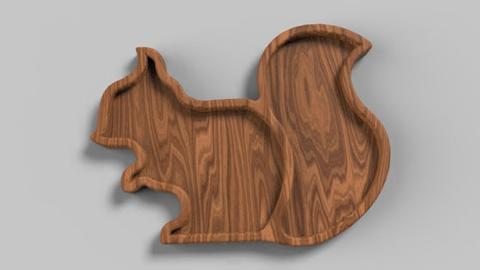 Squirrel Wood Kid Plate - Animal Dinner Plate - Wooden Serving Dish