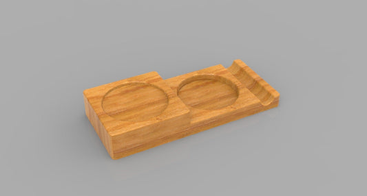 Whiskey & Cigar Wooden Tray - Round Ashtray - Coaster Drink Holder - Wooden Platter