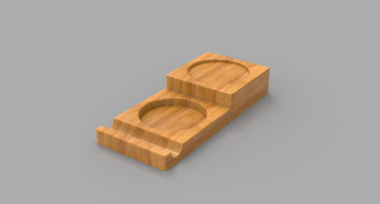 Whiskey & Cigar Wooden Tray - Round Ashtray - Coaster Drink Holder - Wooden Platter