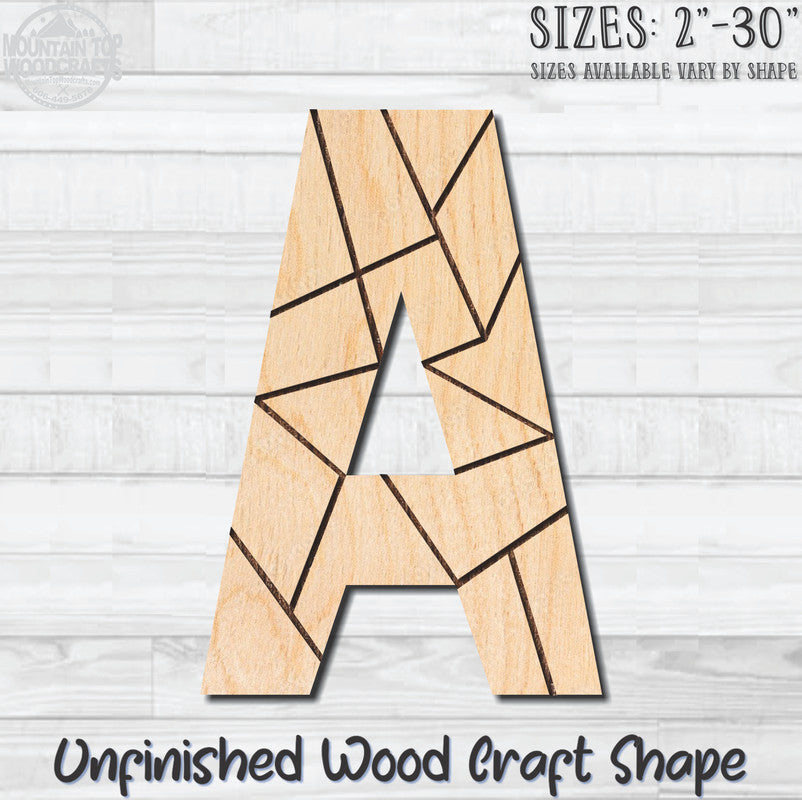 Coloring Letter A Unfinished Wood Shape Blank Laser Engraved Cutout Woodcraft Craft Supply