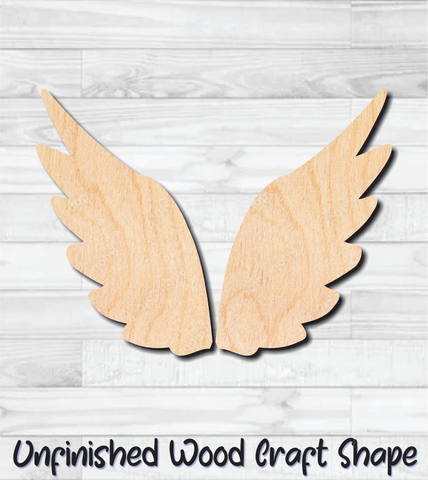 Angel Wings Unfinished Wood Shape Blank Laser Engraved Cut Out Woodcraft Craft Supply