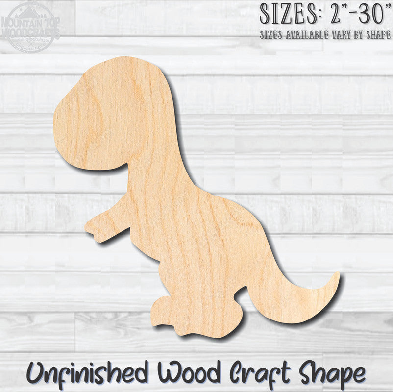 Baby Dinosaur Unfinished Wood Shape Blank Laser Engraved Cutout Woodcraft Craft Supply