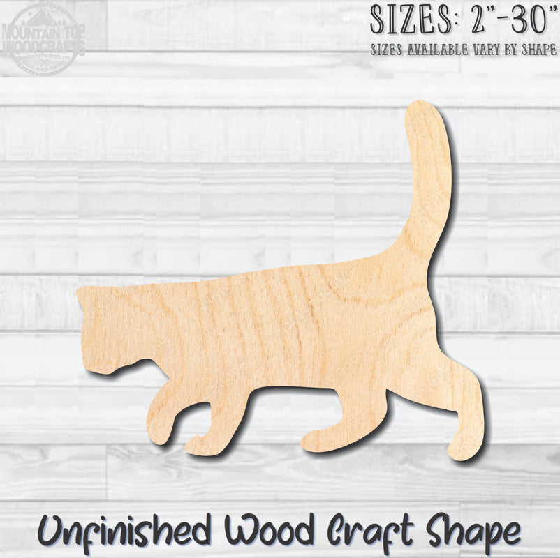 Cat Kitten Kitty 6 Unfinished Wood Shape Blank Laser Engraved Cutout Woodcraft Craft Supply