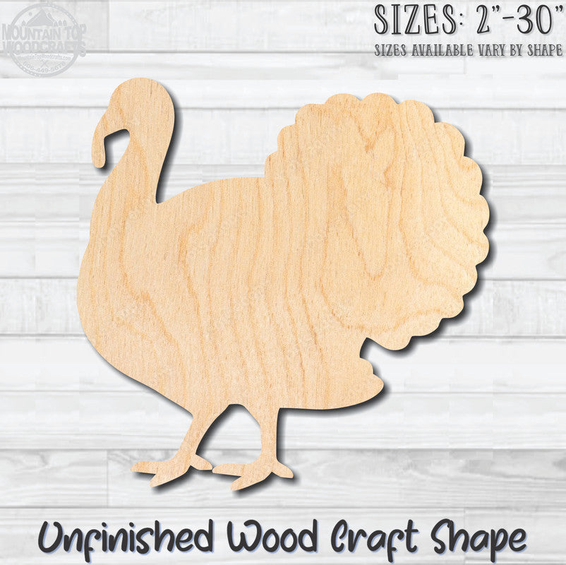 Turkey Thanksgiving Unfinished Wood Shape Blank Laser Engraved Cut Out Woodcraft Craft Supply