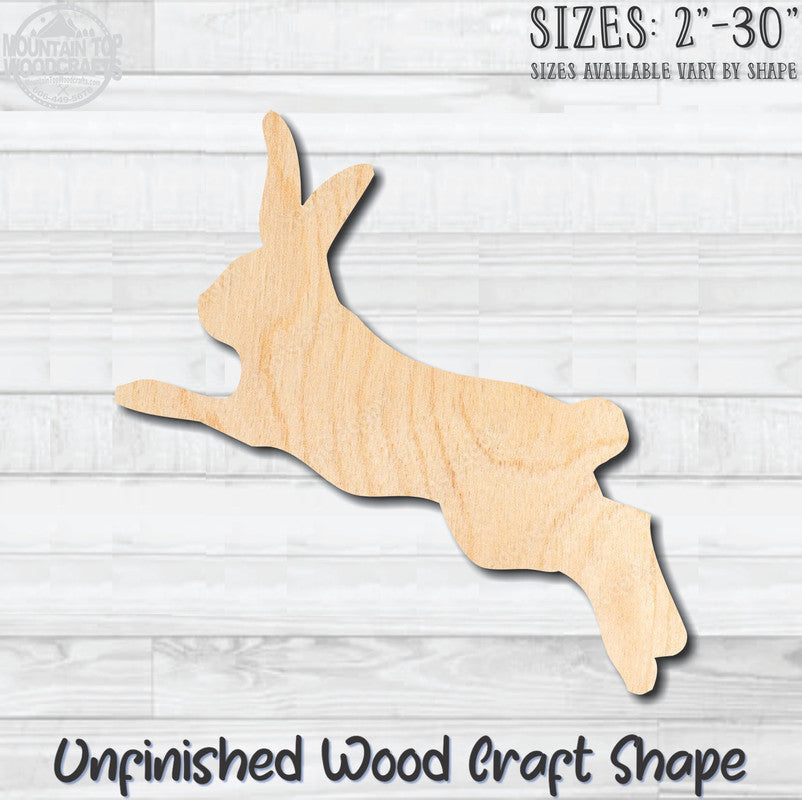 Jack Rabbit Bunny 6 Unfinished Wood Shape Blank Laser Cut Out Woodcraft Craft Supply