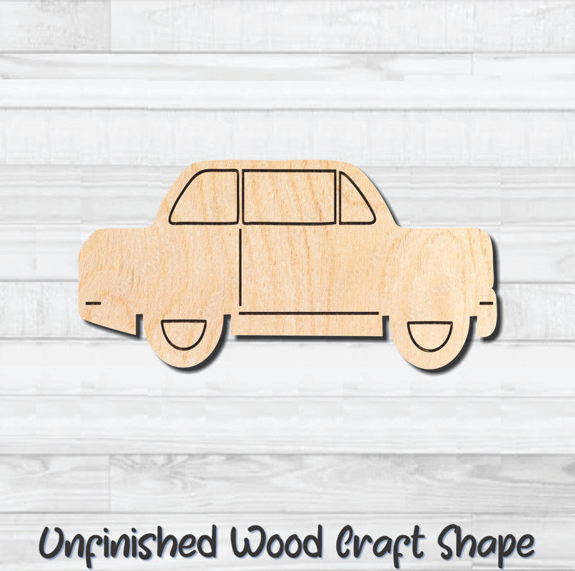 Antique Old Car Vehicle Automobile Unfinished Wood Shape Blank Laser Engraved Cutout Woodcraft Craft Supply