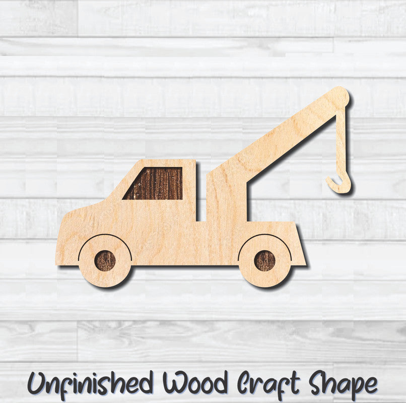 Tow Truck Hook Auto Unfinished Wood Shape Blank Laser Engraved Cut Out Woodcraft Craft Supply