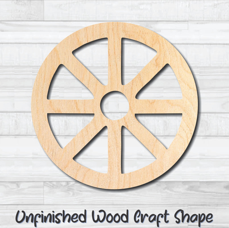 Wagon Wheel Unfinished Wood Shape Blank Laser Engraved Cut Out Woodcraft Craft Supply
