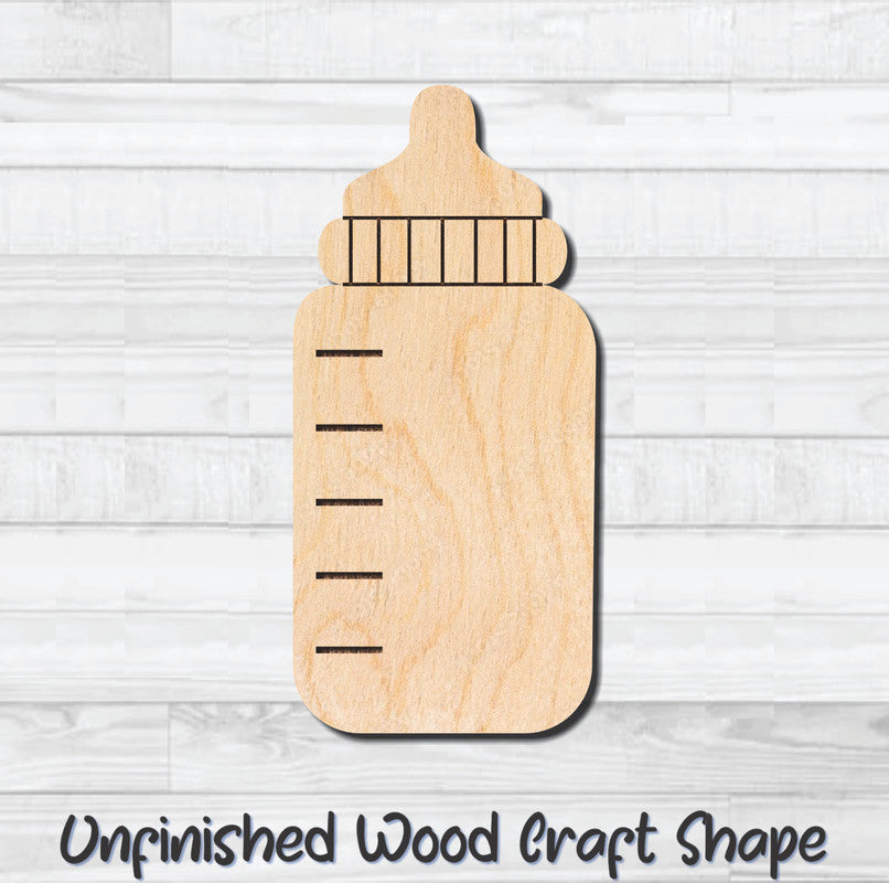 Baby Bottle Unfinished Wood Shape Blank Laser Engraved Cutout Woodcraft Craft Supply
