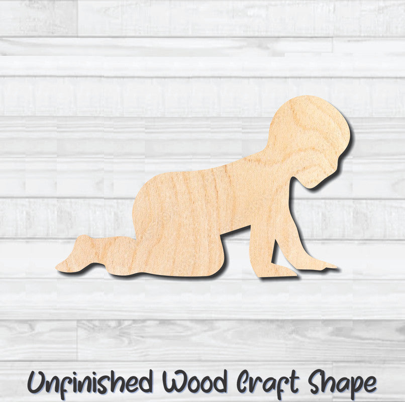 Baby Silhouette 7 Unfinished Wood Shape Blank Laser Engraved Cutout Woodcraft Craft Supply