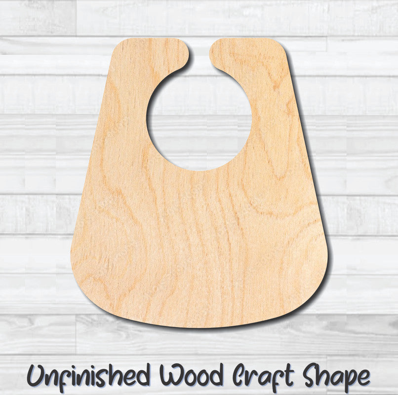 Baby Bib Unfinished Wood Shape Blank Laser Engraved Cutout Woodcraft Craft Supply