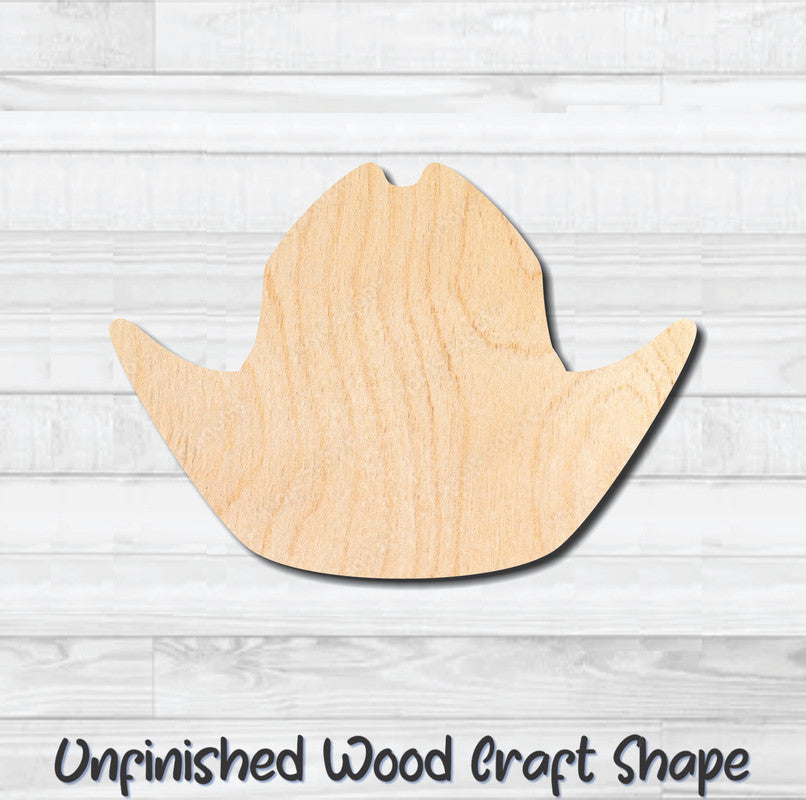 Cowboy Hat 16 Unfinished Wood Shape Blank Laser Engraved Cutout Woodcraft Craft Supply